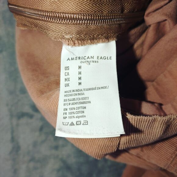 American Eagle Jumpsuit Womens Size Medium Brown Cottagecore Peasant Casual - Picture 5 of 9